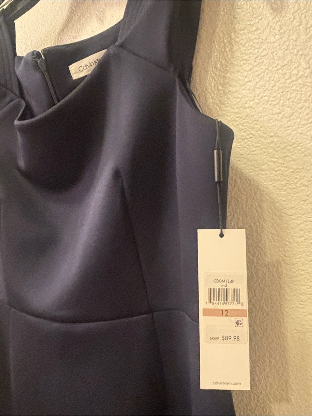 Calvin Klein Navy Strapless Sheath Dress
